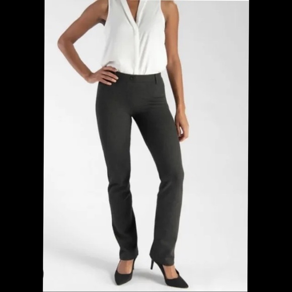 Betabrand Women's Sz Medium Petite Charcoal Gray Straight Leg  Dress Yoga Pants - Picture 1 of 8